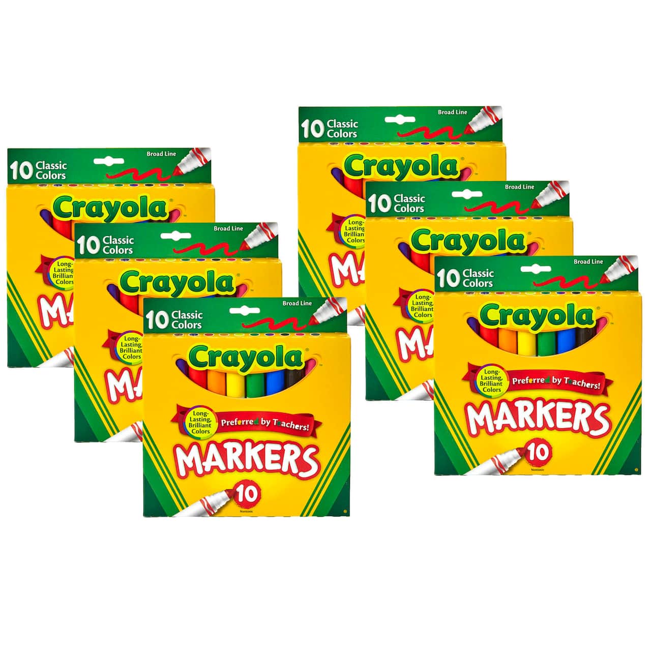 4 Packs: 6 Packs 10 ct. (240 total) Crayola® Classic Colors Broad Line Markers